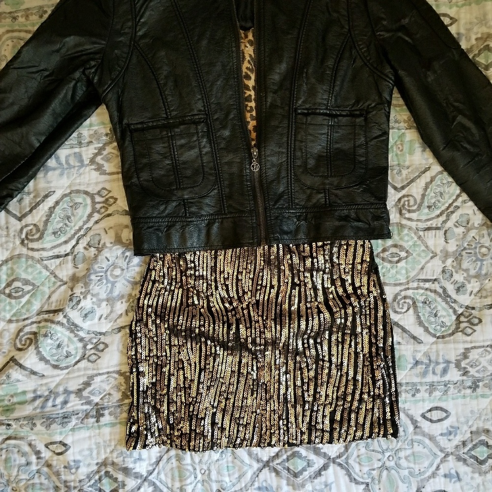Sequin mini skirt
